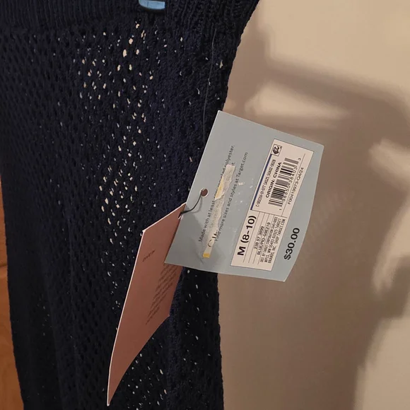 Shade & Shore Navy Crochet Maxi Cover-Up - Picture 3 of 4